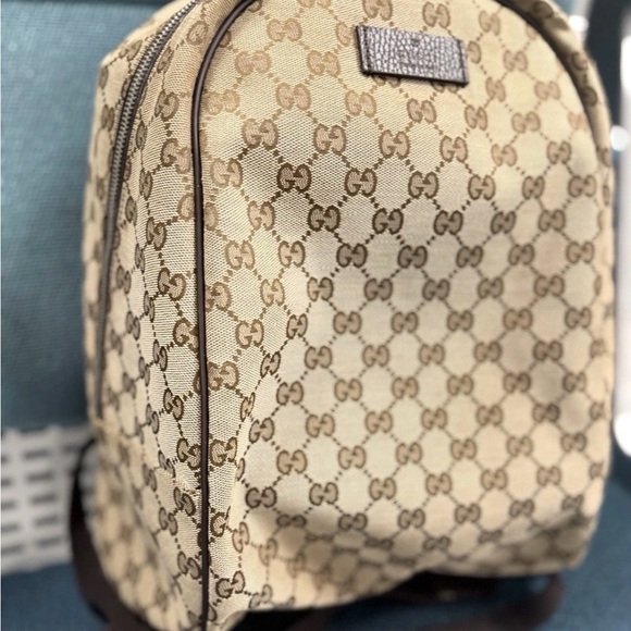 Gucci Beige and Black Monogram BackPack - Picture 6 of 6